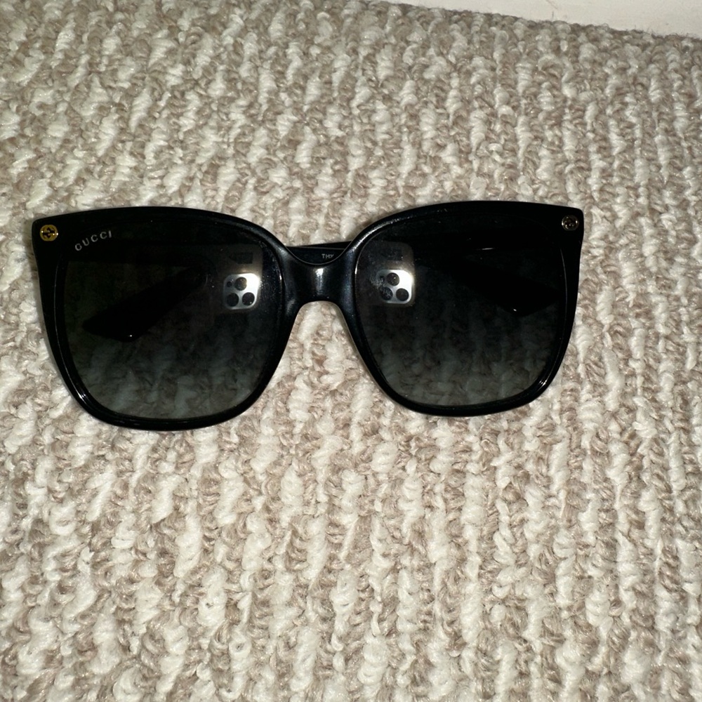 Gucci Black Sunglasses with Purple and Gold Case
